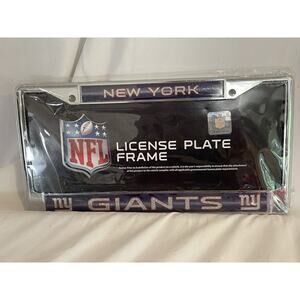 NFL Official NEW YORK GIANTS Fan Chrome Metal Auto Car License Plate Frame NEW